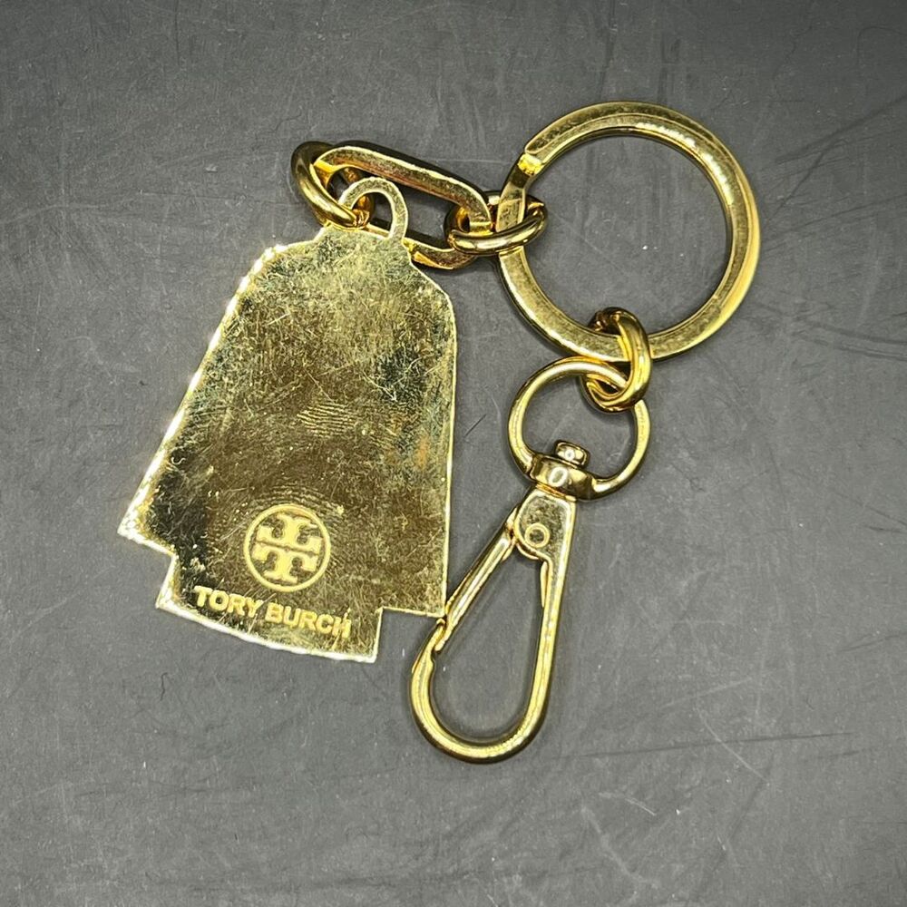 Tory Burch Keychain Womens Pink T Shirt Gold Chain Vintage Tunic Charm Key Fab - Picture 3 of 13